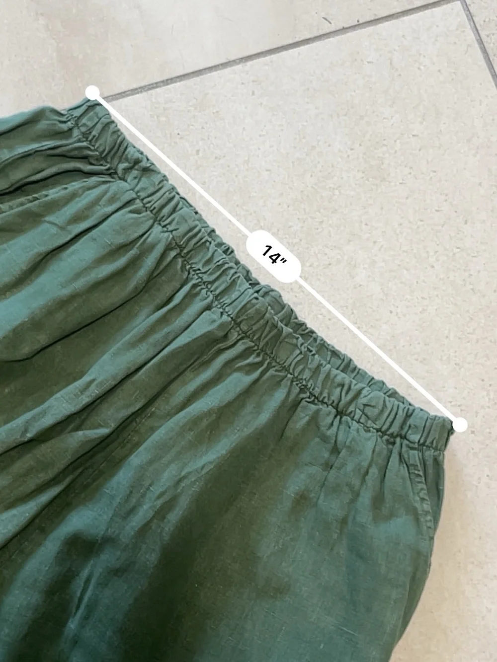 Bryn Walker Relaxed Wide-Leg Linen Pants - Forest Green L
